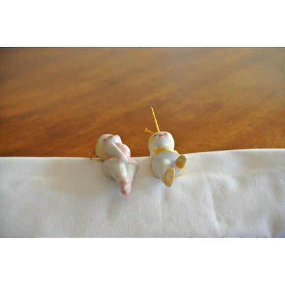 Lot of 2 Vintage 1990s Porcelain Bisque Ballerina Ornaments Lillian Vernon 3.75" - Picture 7 of 10